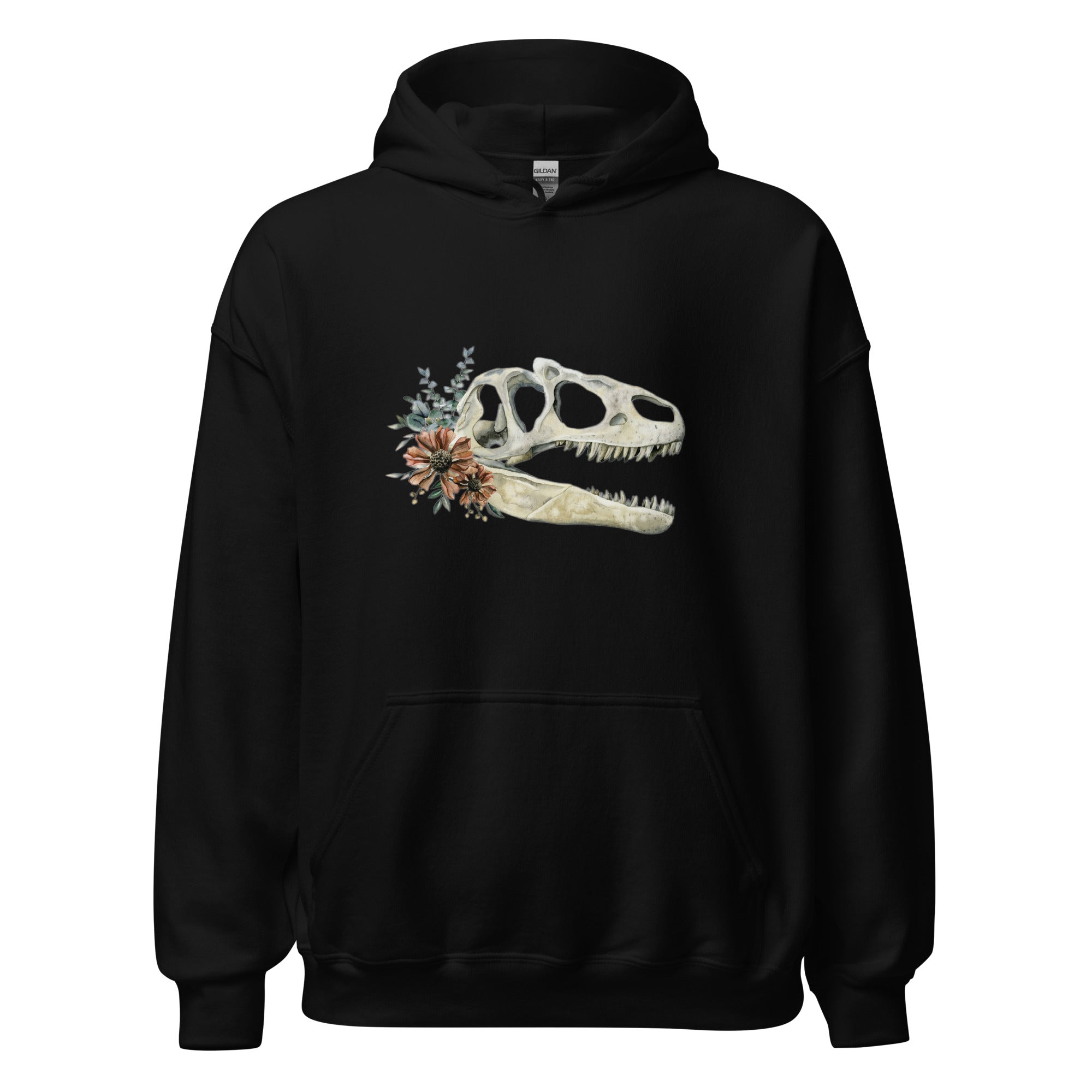 Floral Dinosaur Skull Unisex Hoodie – ZOIC PalaeoTech Limited