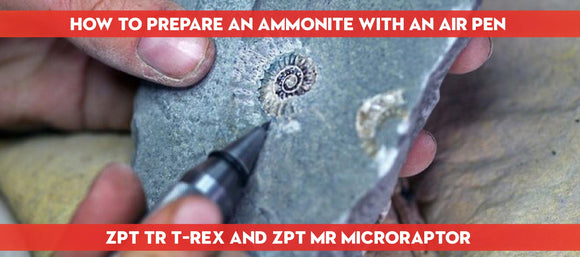 How to prepare an ammonite in a limestone nodule with an air pen - ZOIC PalaeoTech