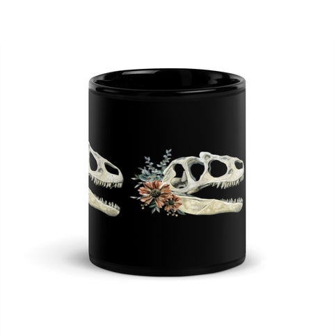 Floral Dinosaur Skull Mug