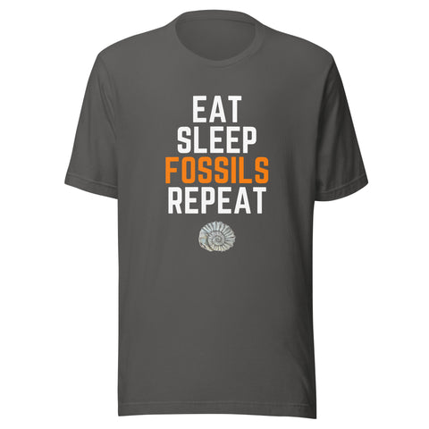 Eat Sleep Fossils Repeat T-Shirt: Ammonite