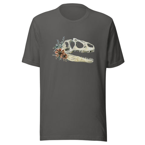 Floral Dinosaur Skull Unisex T-shirt