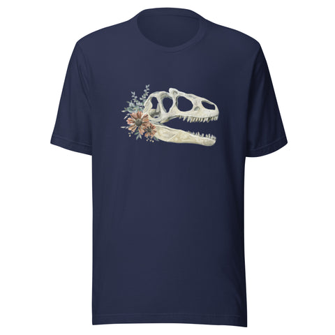 Floral Dinosaur Skull Unisex T-shirt