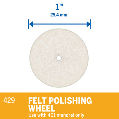 Dremel 429 1″ Felt Polishing Wheel