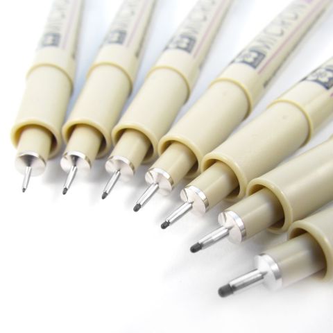 Sakura Pigma Micron-Archival Acid-free Ink Pens- Size 0.2 mm to Size 0.5 mm